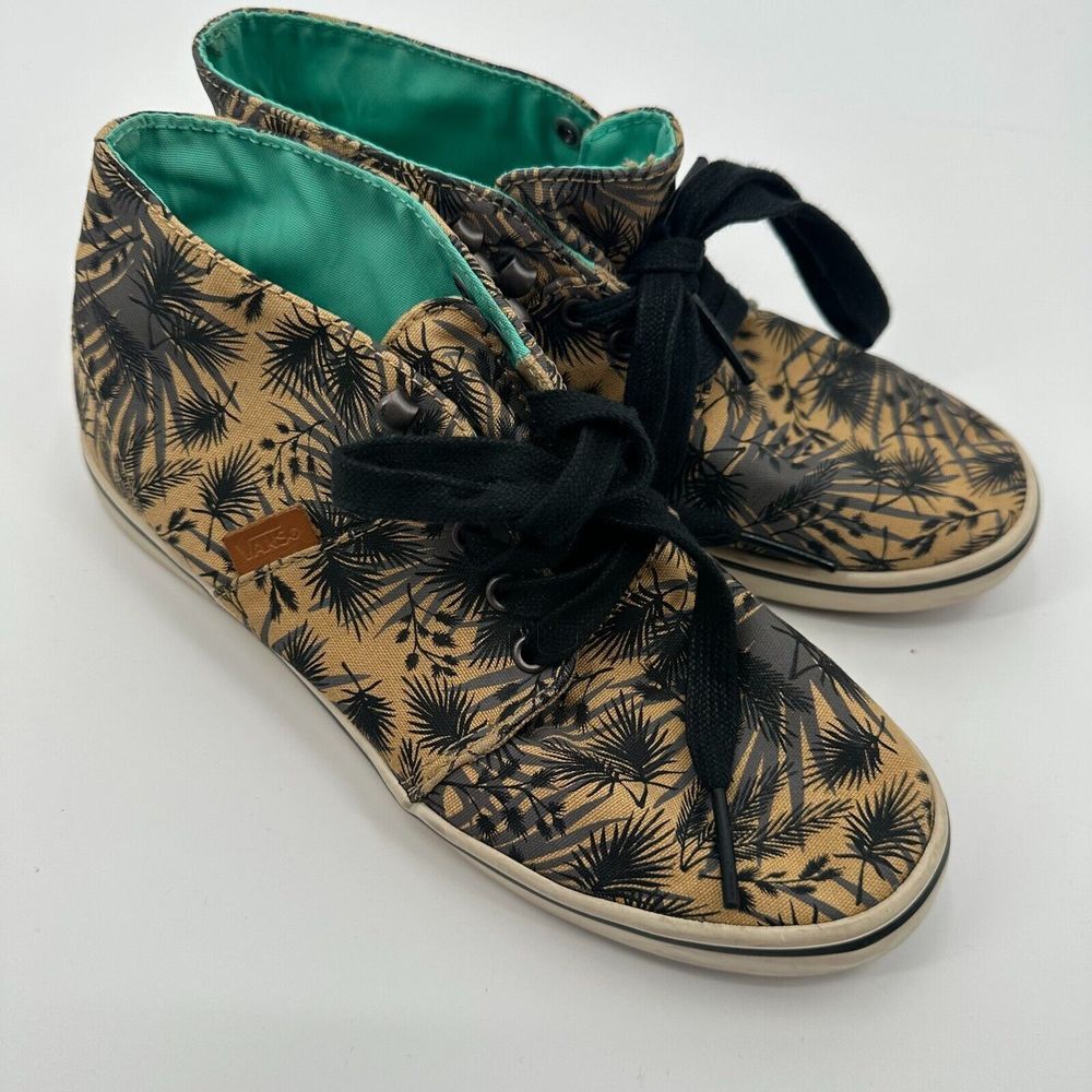 Vans Camryn Slim Sneaker Shoes Women's US 6 Khaki Palm Tress Lace Up VN-OSDVEFH - Picture 6 of 7